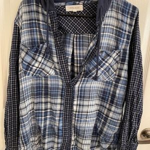 Hippie Rose Flannel Hoodie